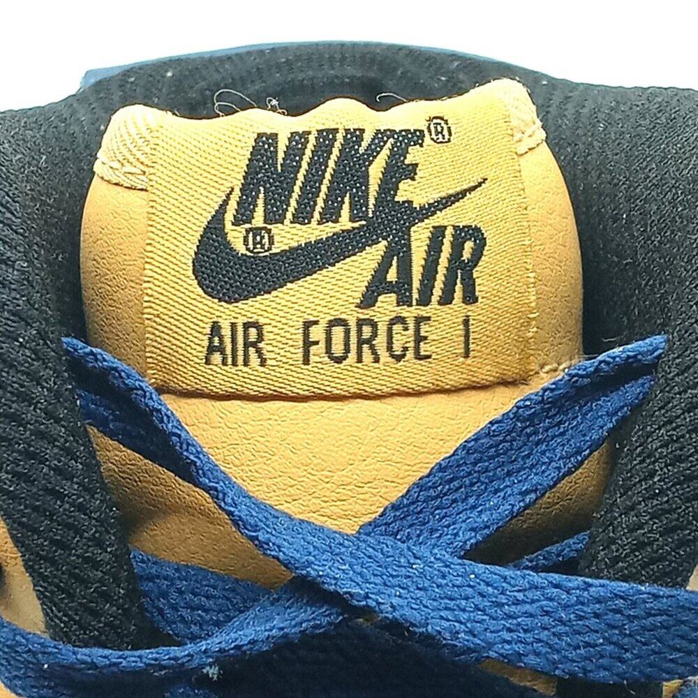 Nike Air Force 1 High Top Athletic Shoes Men 11.5 Yellow / Black Lace & Loop EUC - Picture 11 of 12